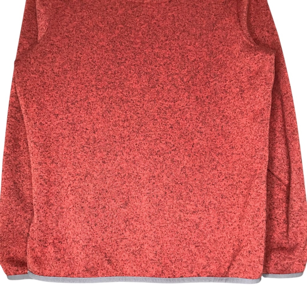Medium Women's L.L.Bean Sweater Fleece Pullover Heathered Coral Grey Accent - Picture 10 of 10